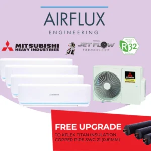 Mitsubishi Heavy Industries - Aircon System 4 - Rocket Series with Built-In-WIFI + Upgraded Material